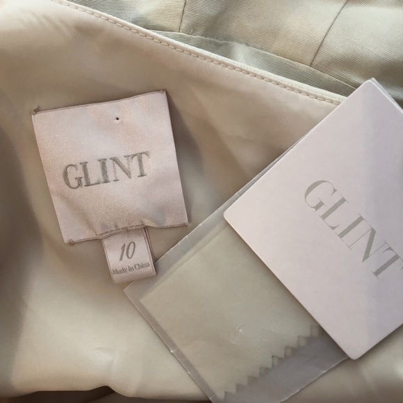 Glint silk one shoulder dress pockets NWT 10 - Picture 2 of 5